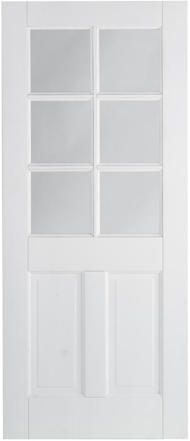 Canterbury 2 Panel/6 Light White (primed) Internal Door